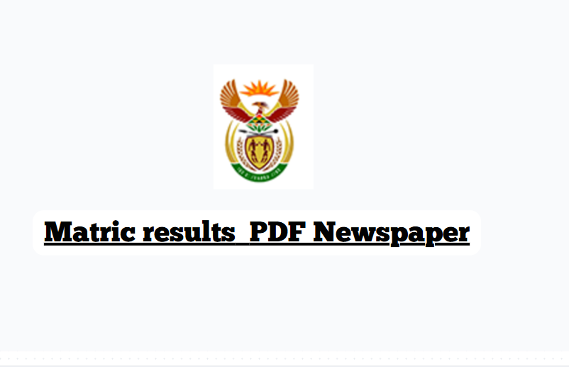 Matric results newspaper